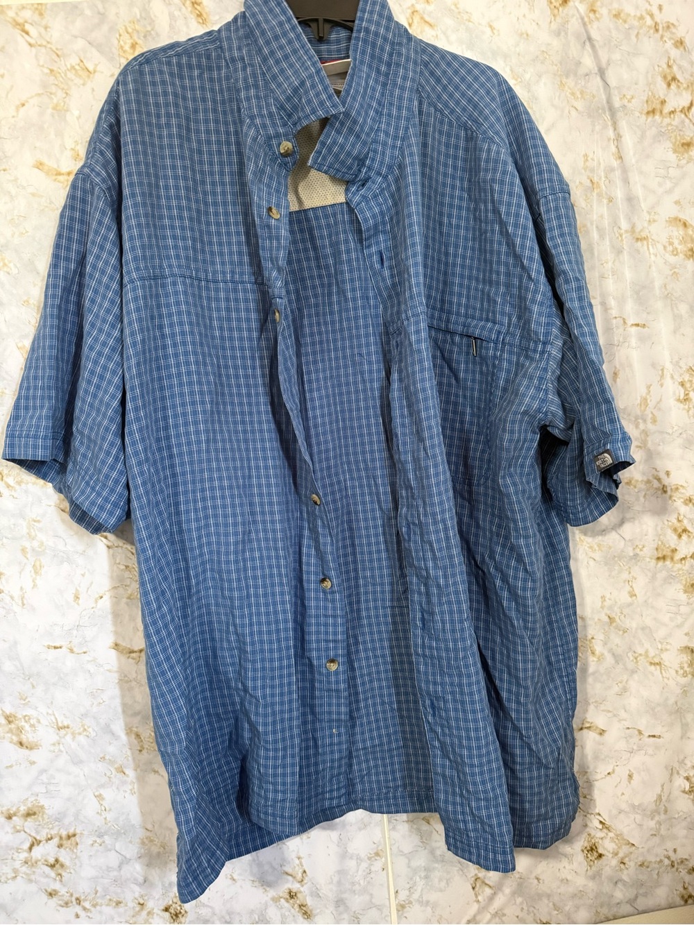 The North Face Blue Plaid Short Sleeve Shirt